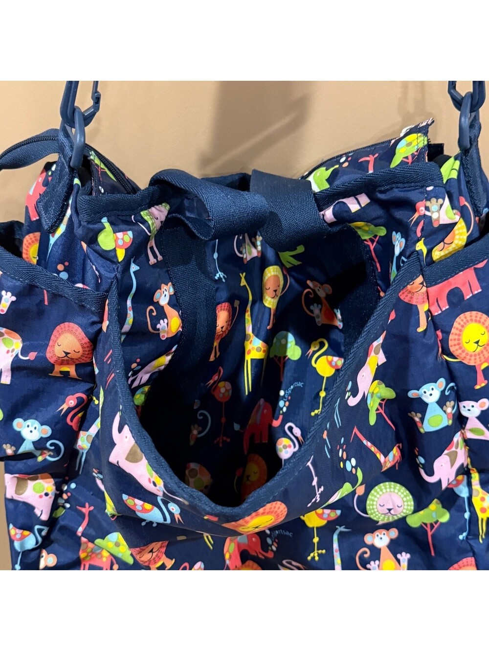 LeSportsac Baby Diaper Bag Ryan Tote Unisex Carry On Animal Print EUC - Picture 6 of 14